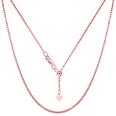 Sterling Silver Rose Tone Plated Sliding Adjustable Box Chain Necklace, 1.4mm, 22" fine designer jewelry for men and women